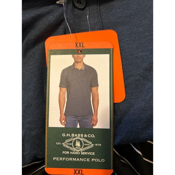G.H. Bass & Co. Performance Polo Shirt Dark Blue XXL NWT Quick Dry UPF 50 - Picture 6 of 8